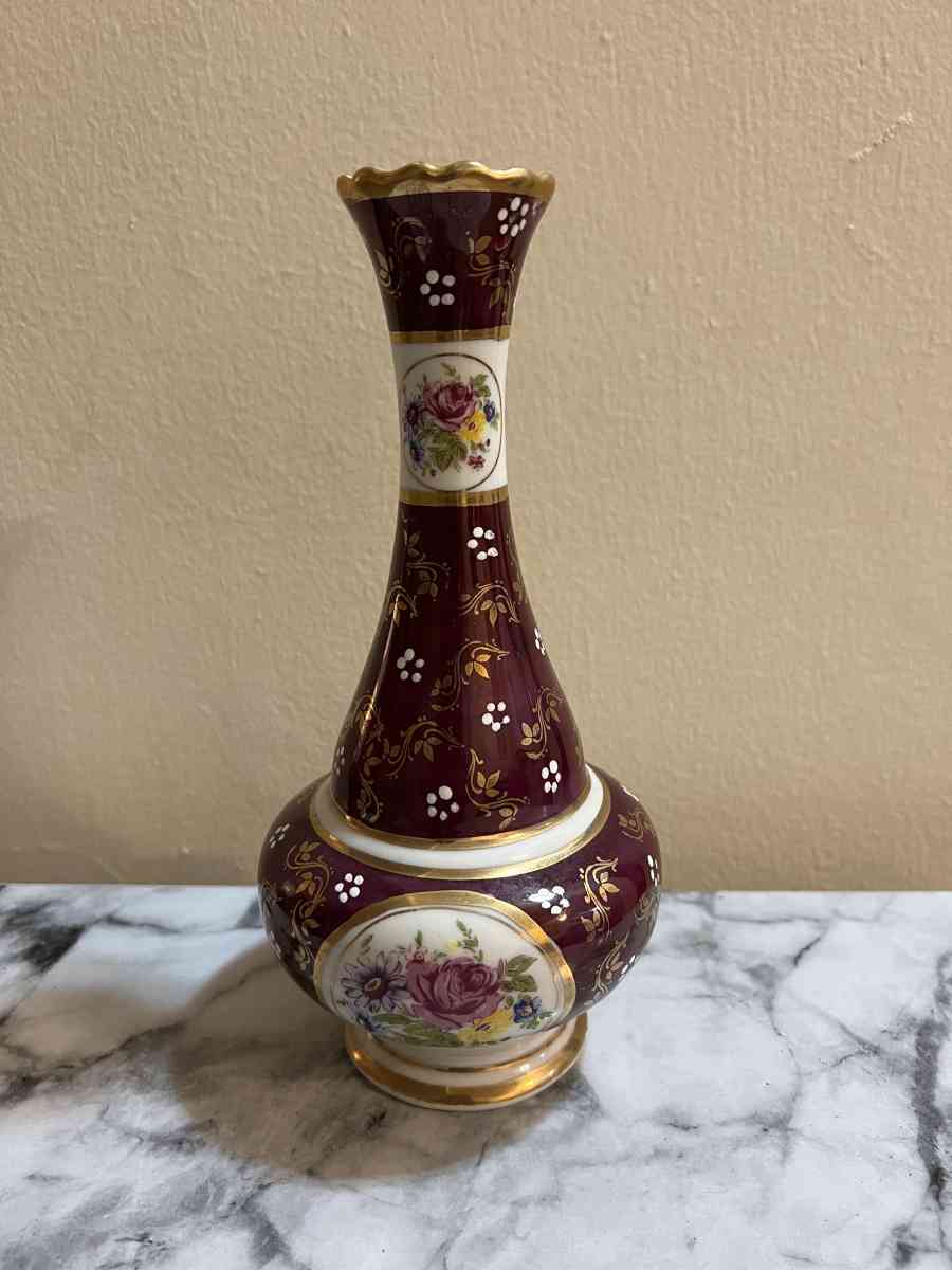 Vintages Turkish Ceramic Pottery Hand Painted Style Vase 9