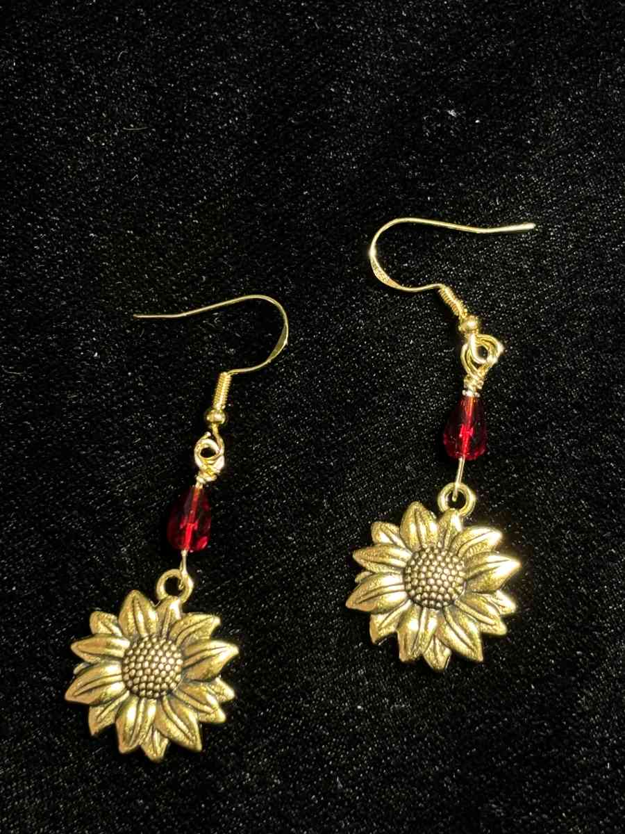 summer wine and sunflowers earrings