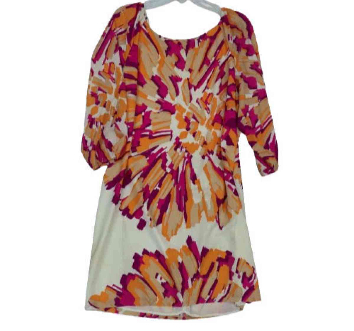 New York  Company Floral Round Neck Shift Dress Size XL