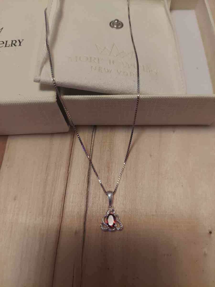 I have a sterling silver necklace  ruby necklace