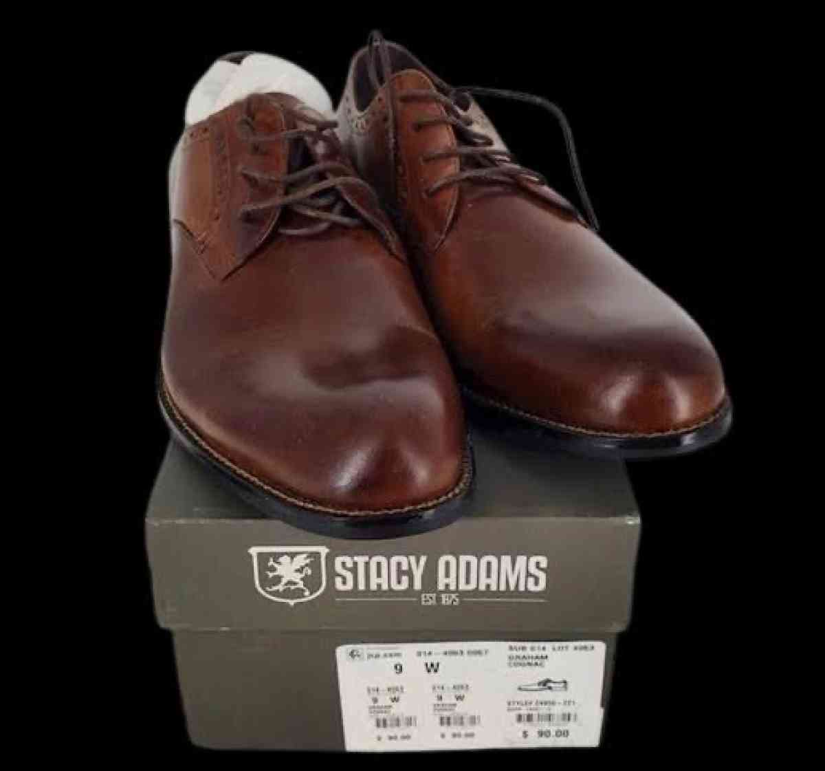 Stacy Adams Leather Graham Cognac Lace Up Oxford