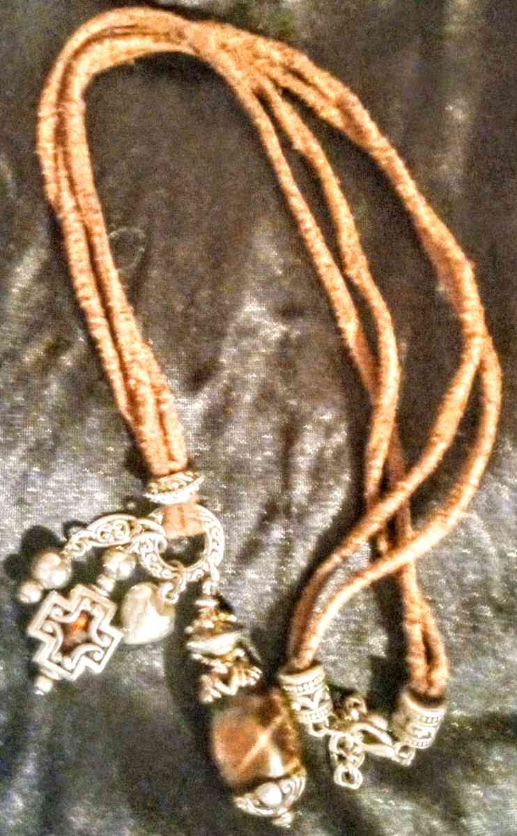 2 Brown Leather Strand with 4 Pendants