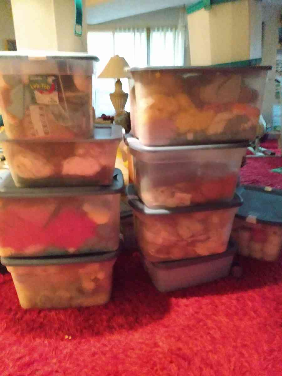 11 containers of yarn