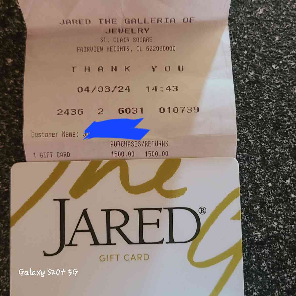 JARED GIFT CARD