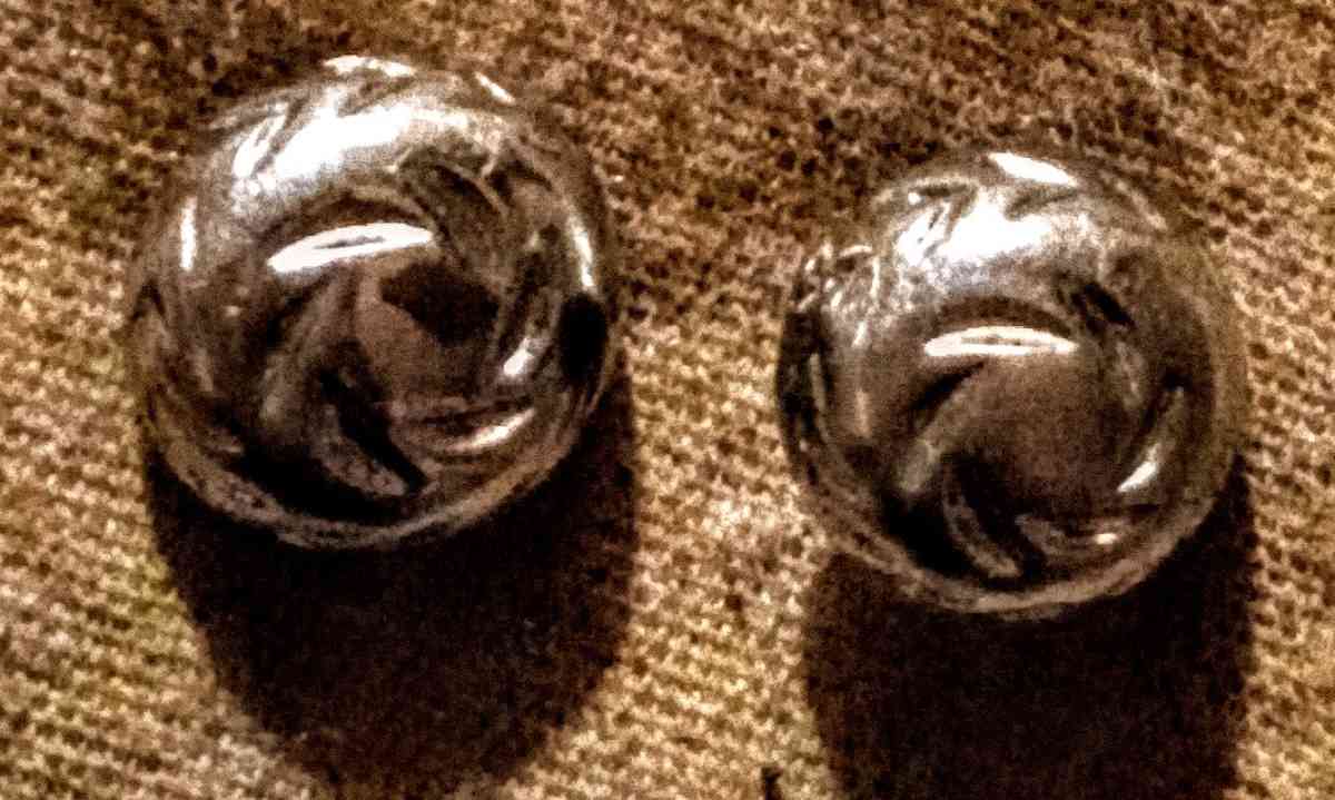 Silver Plated Rose Etched Details Stud Earrings
