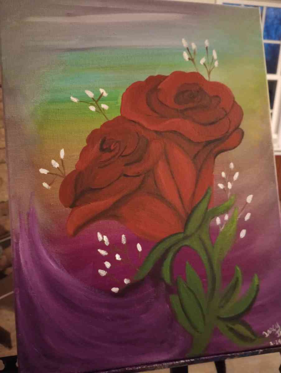 Rose painting - Hollister, North Carolina - FleaMarketBay