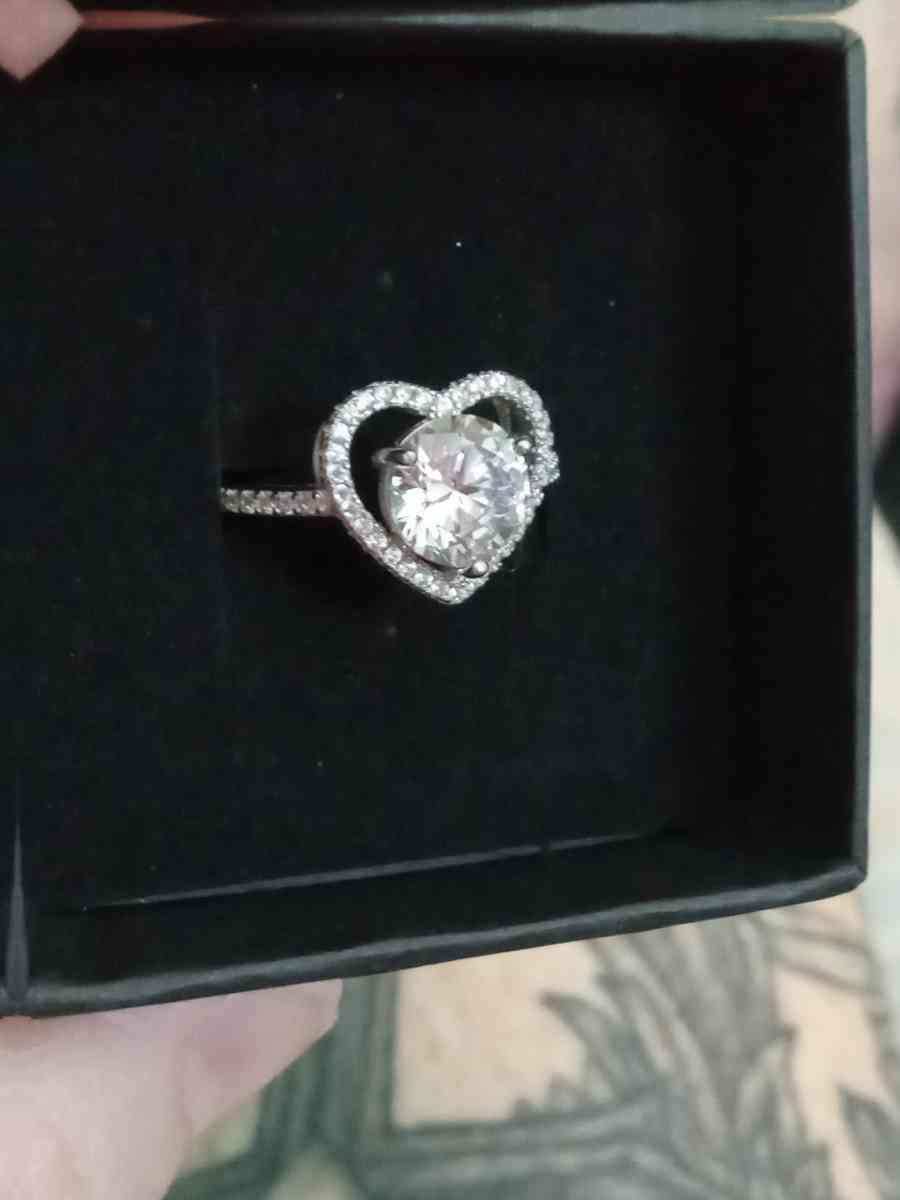 Sterling silver heart promise ring