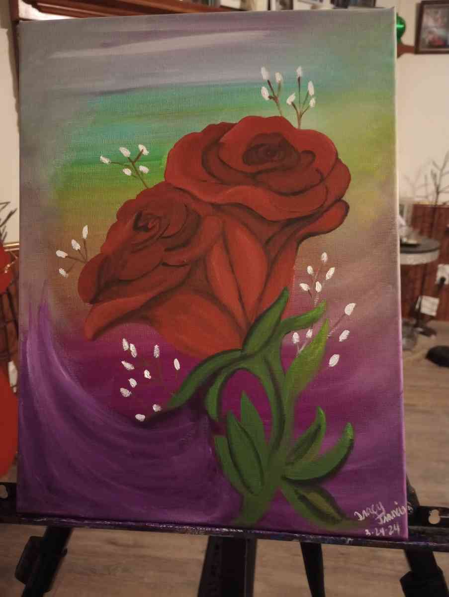 Rose painting - Hollister, North Carolina - FleaMarketBay
