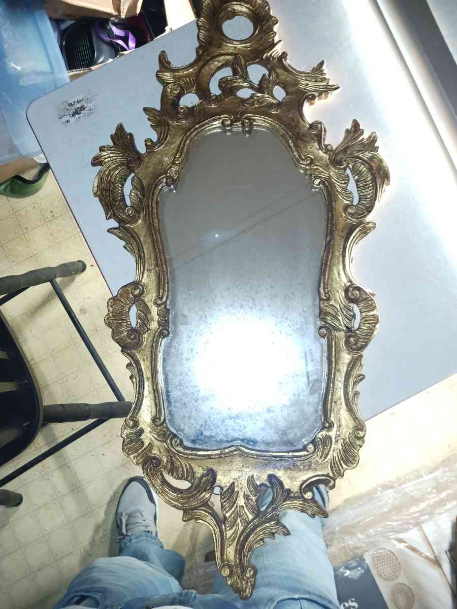 glit hand carved  antique mirror