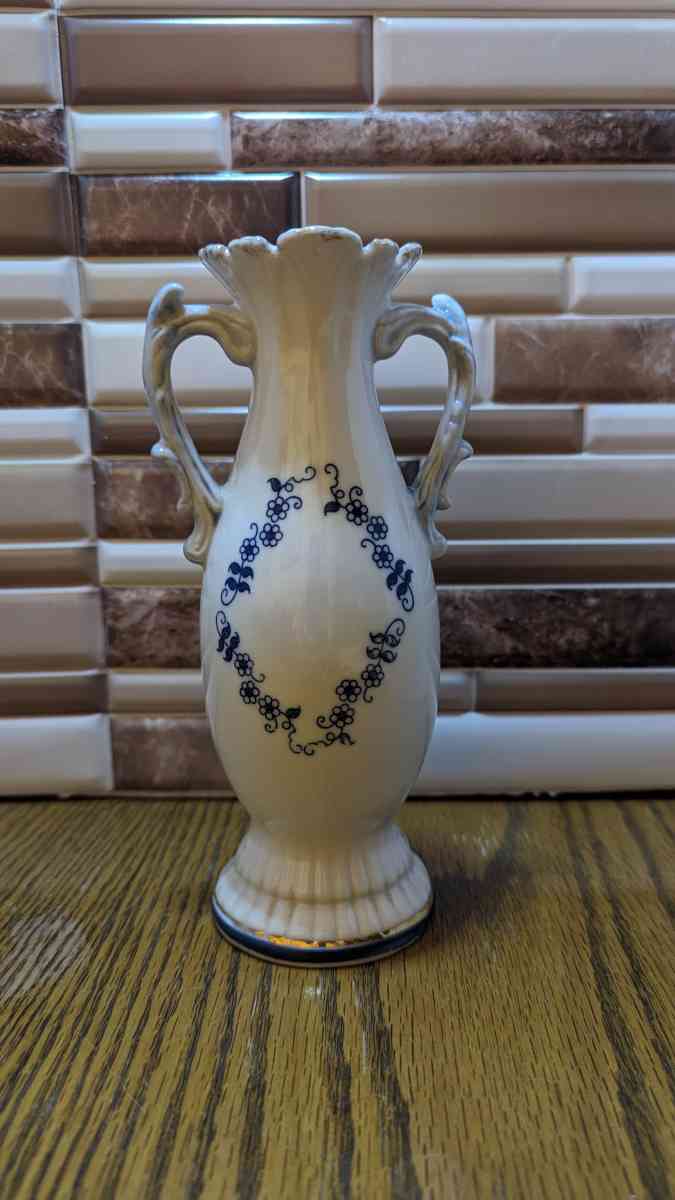 Vintage Victorian  Vase With A 3D Woman Inset Holding Flower