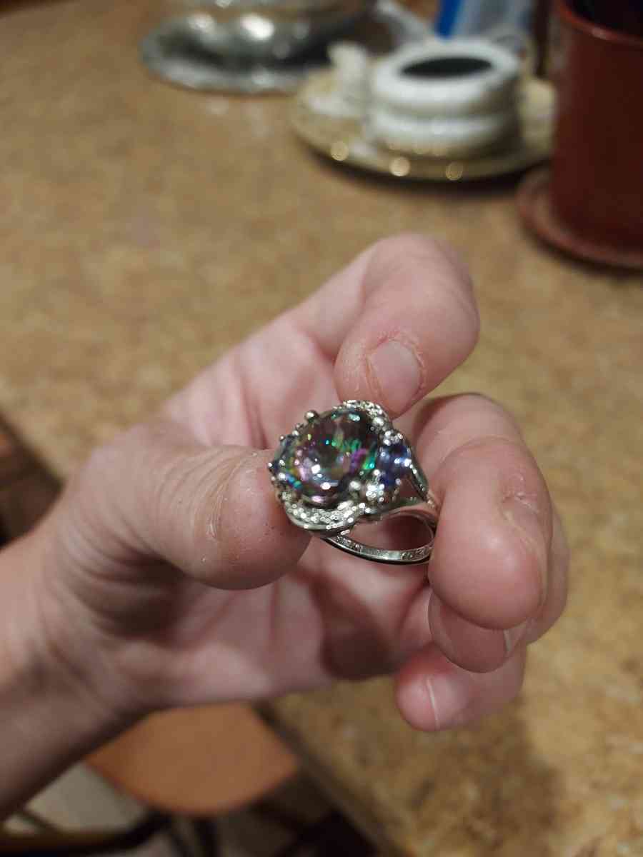 Tanzanite accented mystic topaz 925 silver ring - Albuquerque, New Mexico - FleaMarketBay