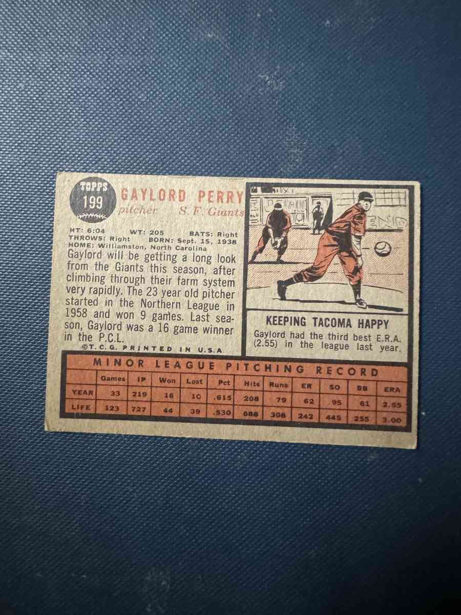 Gaylord Perry Baseball Card Topps 199