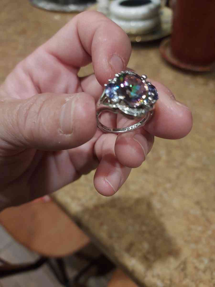 Tanzanite accented mystic topaz 925 silver ring - Albuquerque, New Mexico - FleaMarketBay