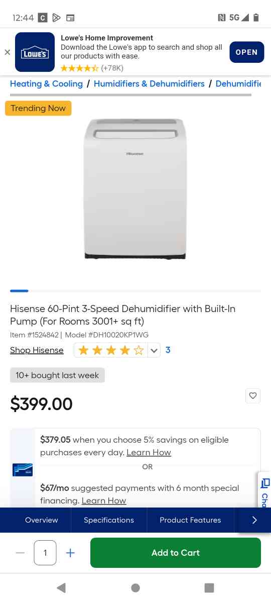 Hisense DEHUMIDIFIER