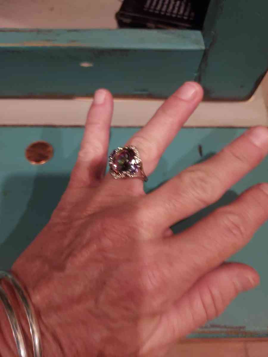 Tanzanite accented mystic topaz 925 silver ring - Albuquerque, New Mexico - FleaMarketBay