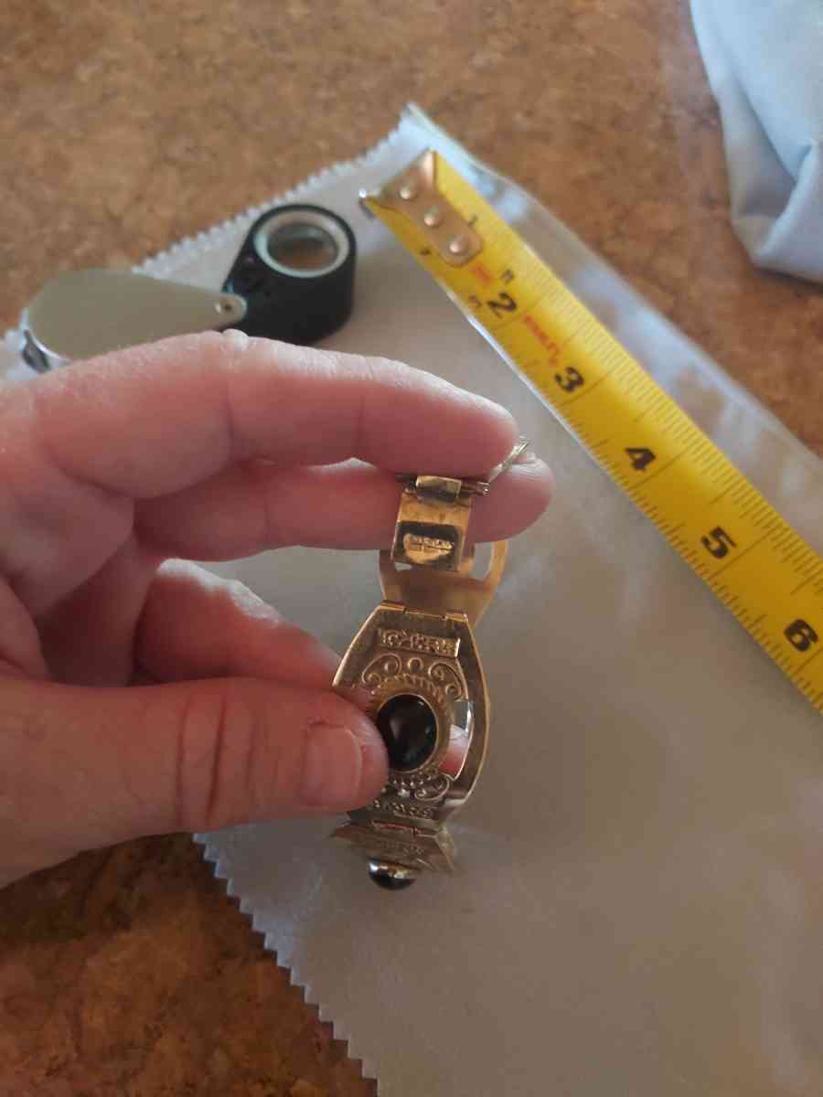 stamped onyx panel bracelet - Albuquerque, New Mexico - FleaMarketBay