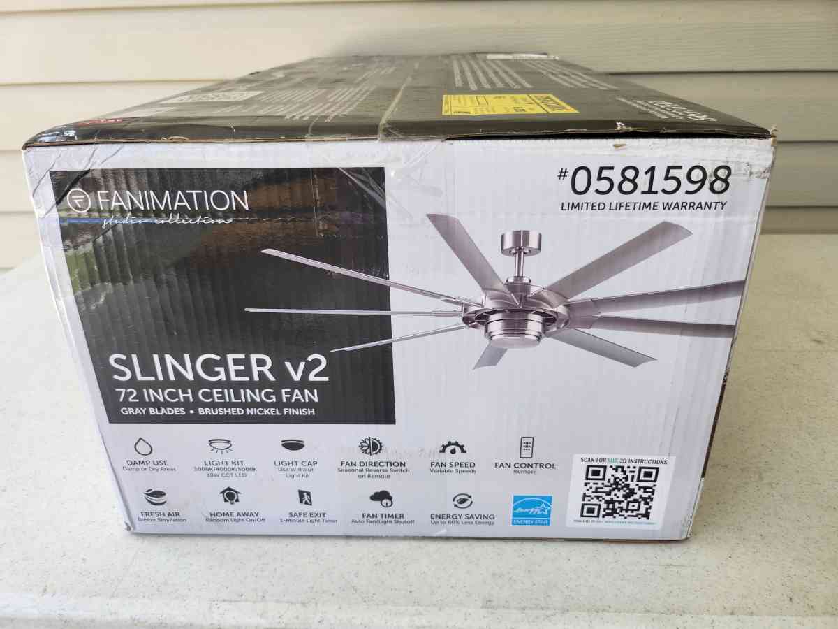 Fanimation Slinger v2 Ceiling Fan BRAND NEW - Homosassa, Florida - FleaMarketBay