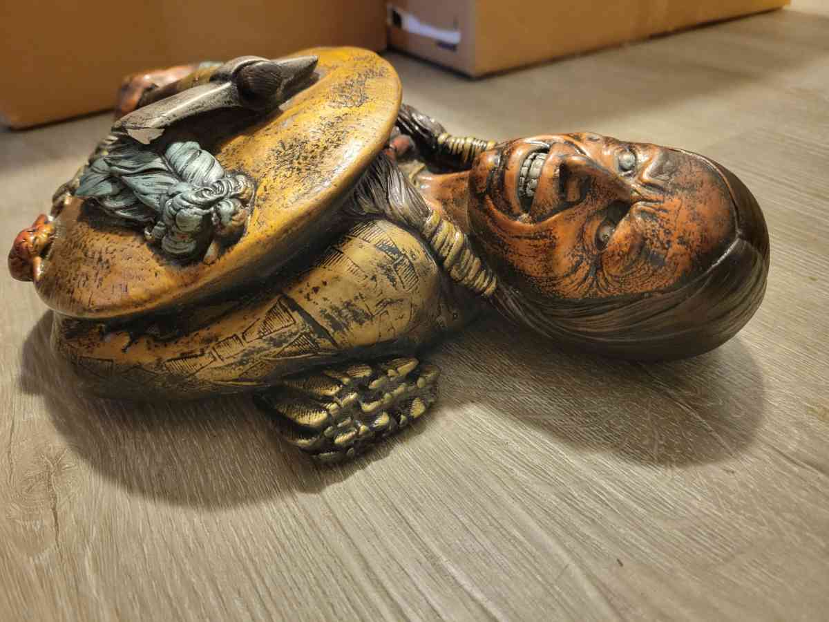 bronze and plaster Indian chief heavy wall plaque