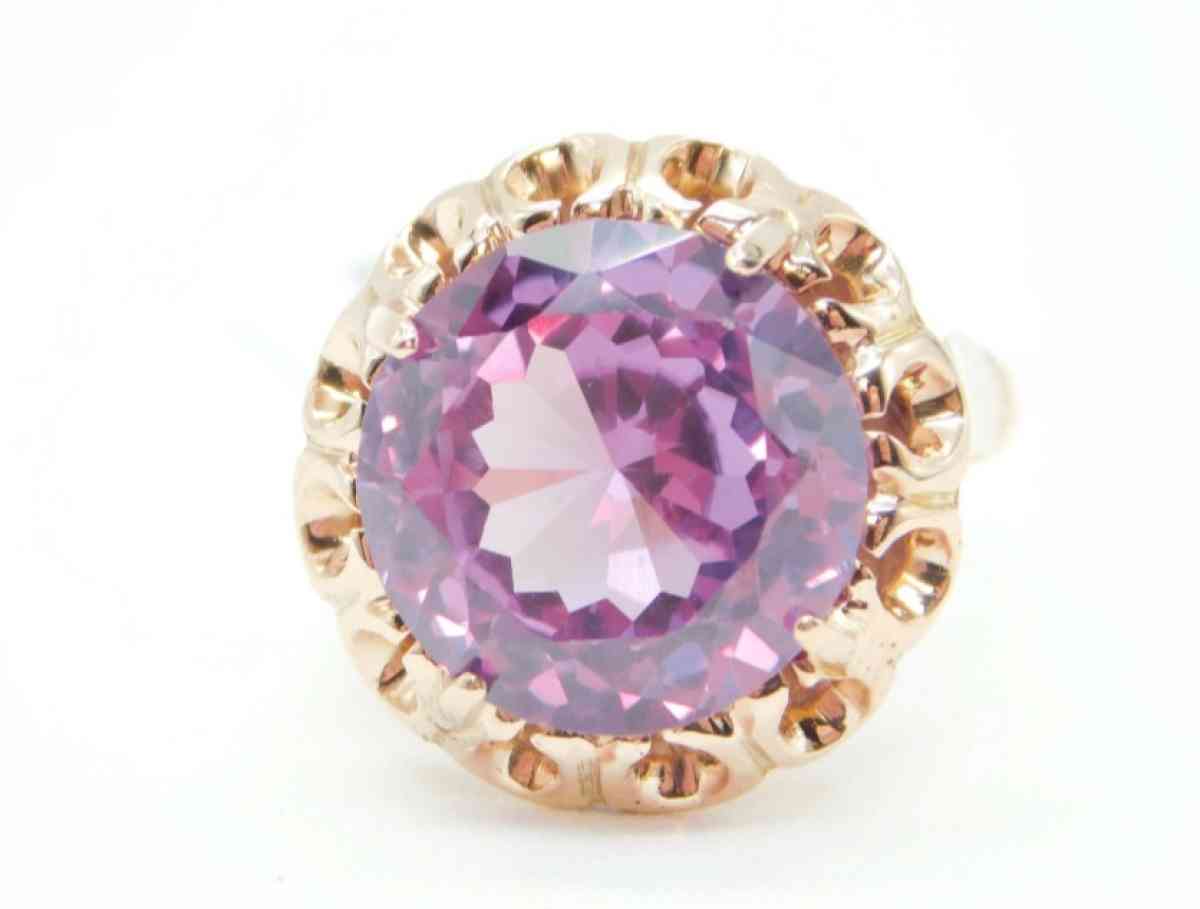 14k gold  yellow natural Amethyst