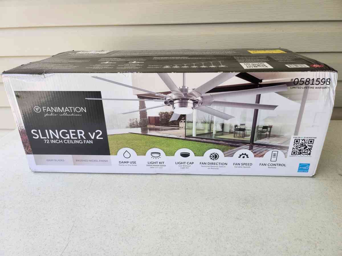 Fanimation Slinger v2 Ceiling Fan BRAND NEW