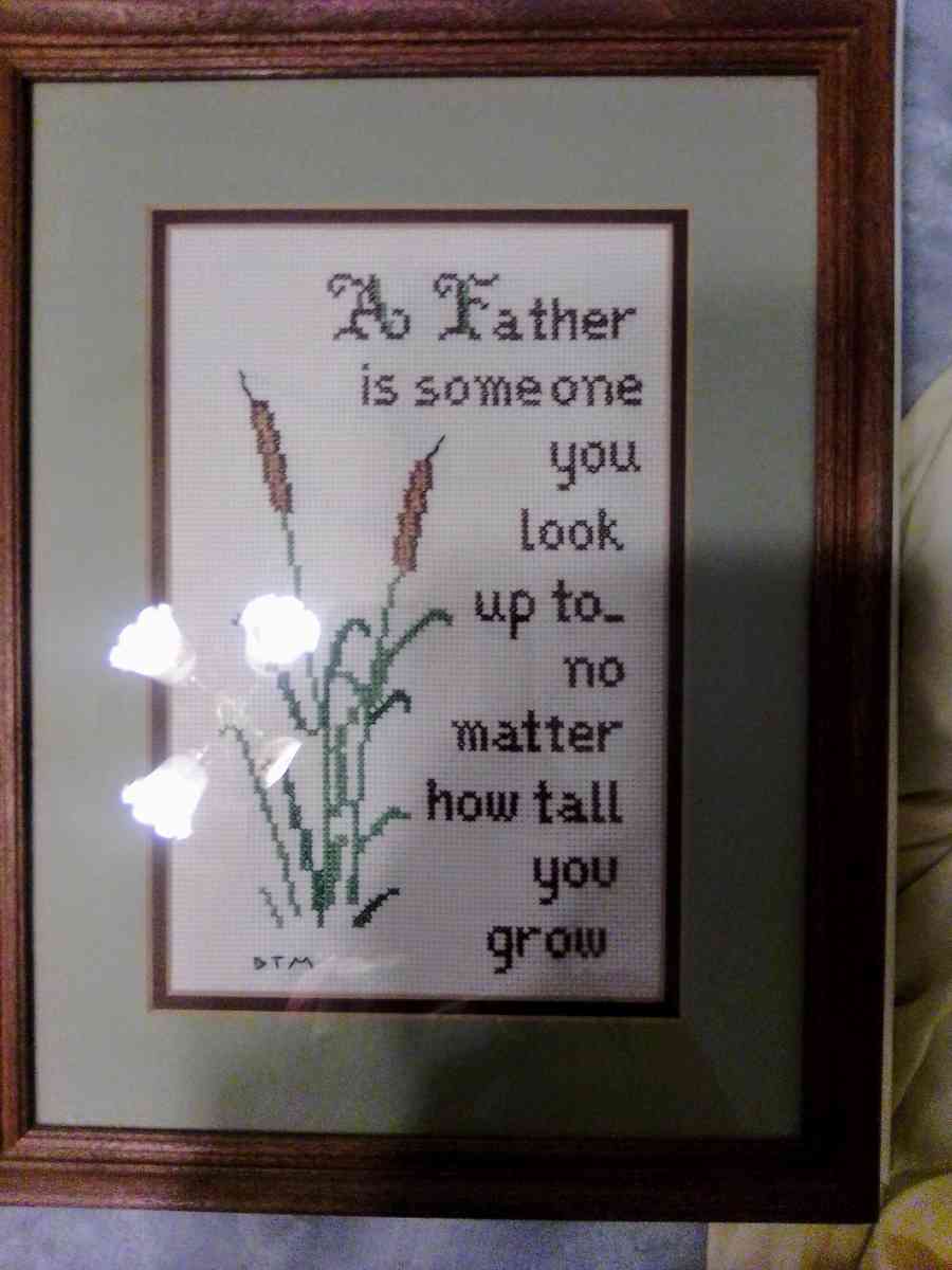 Handmade Cross Stitch Father Needlepoint - Summerville, South Carolina - FleaMarketBay