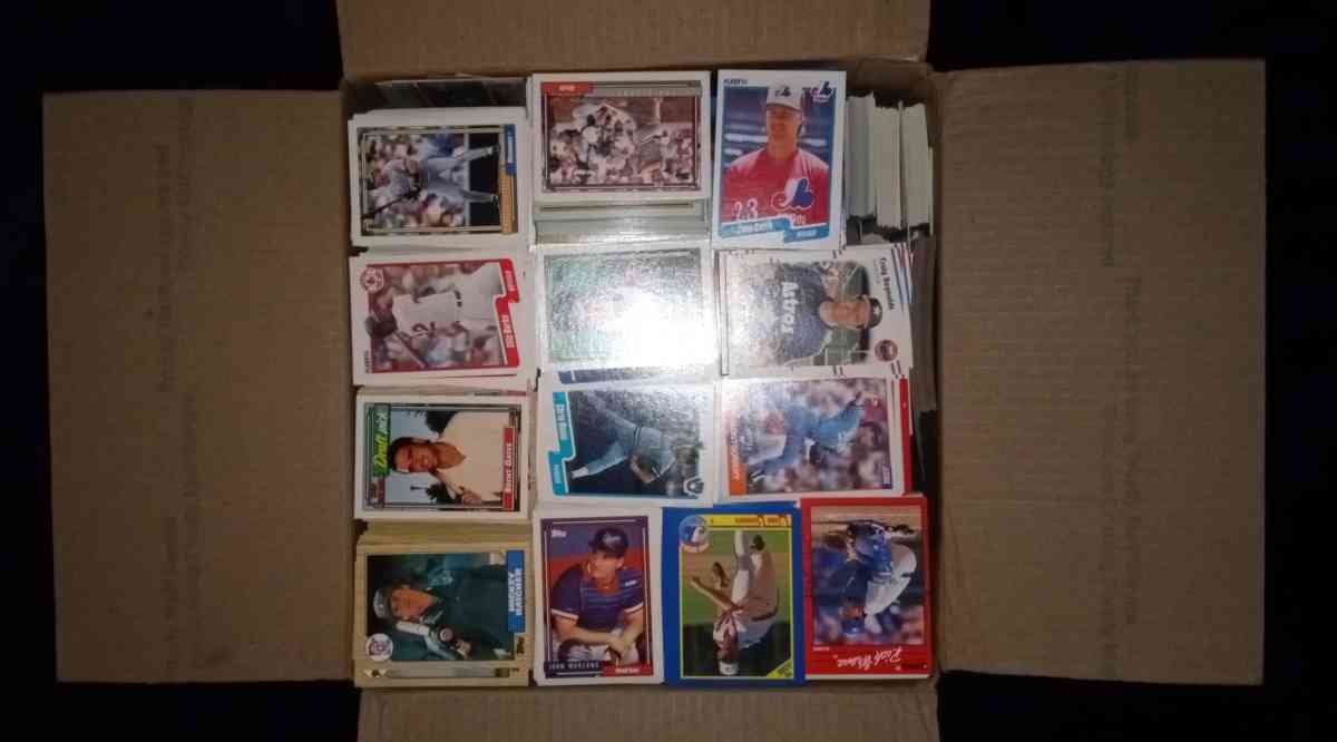 huge baseball card lot large flat rate box filled
