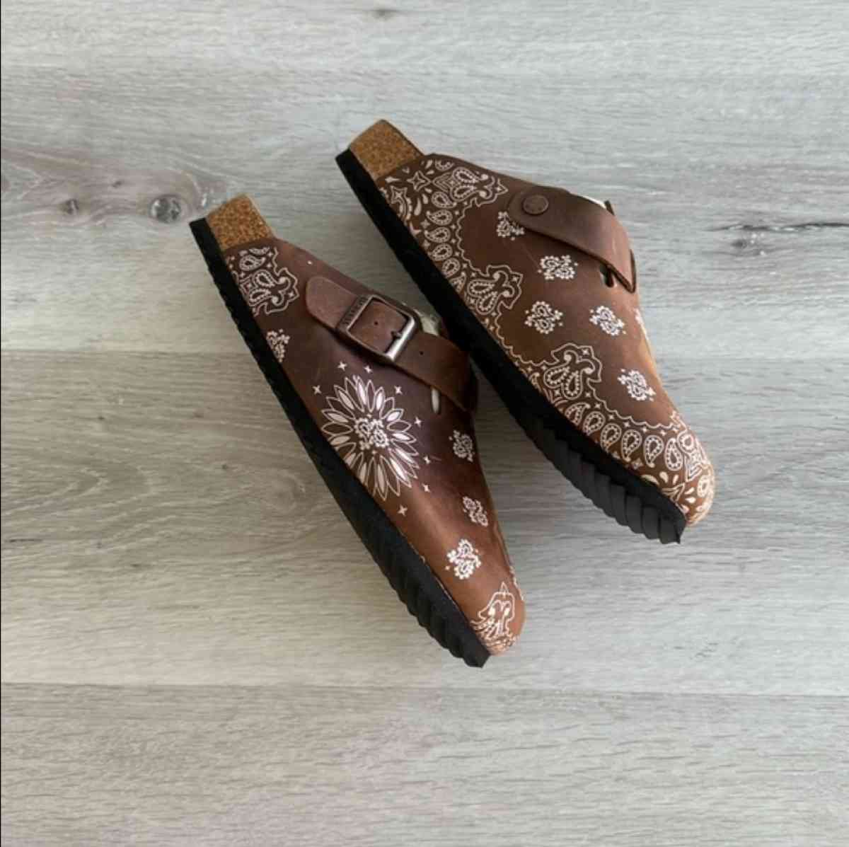 Bravest Studio London Mule Mocha Paisley 9 NWT