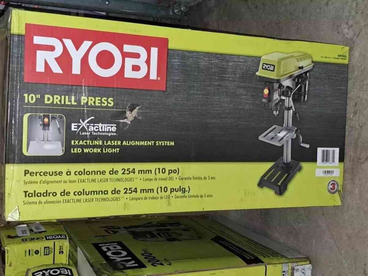 IN BOX RYOBI DP103 10 in 5 Speed Drill Press with EXACTLINE - Garland, Texas - FleaMarketBay