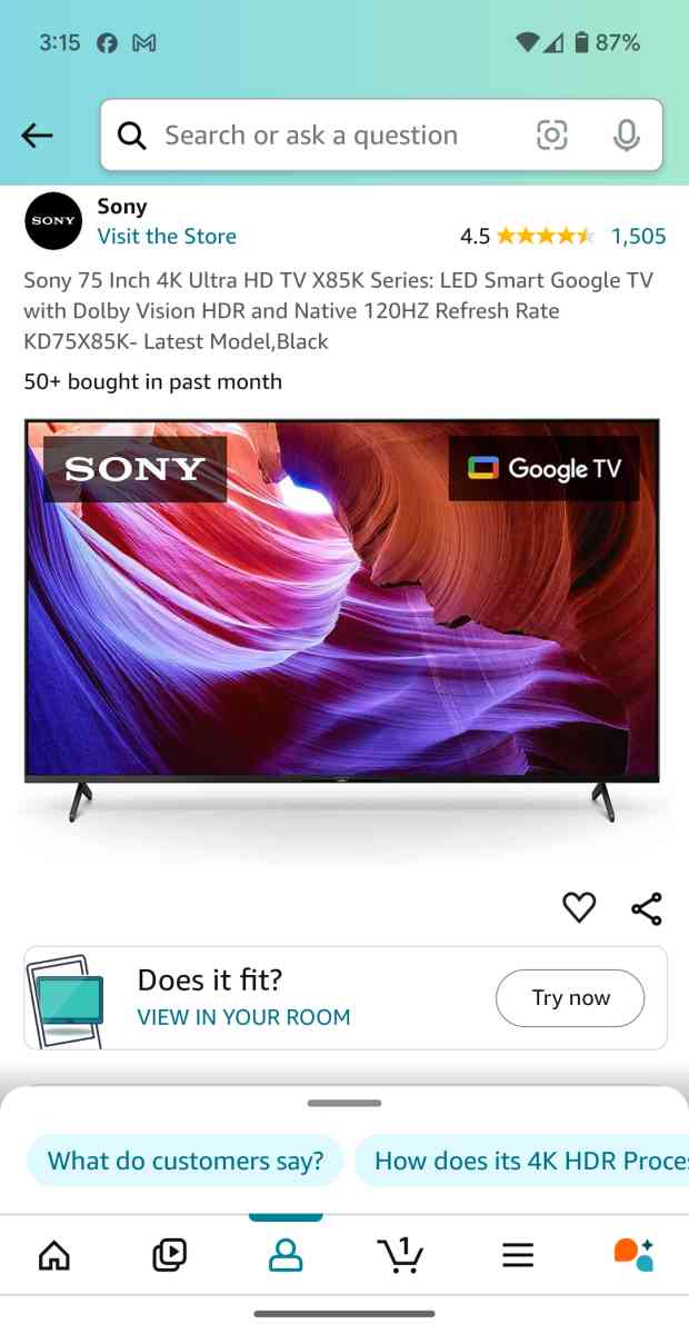 Sony 75 in TV - Gardnerville, Nevada - FleaMarketBay