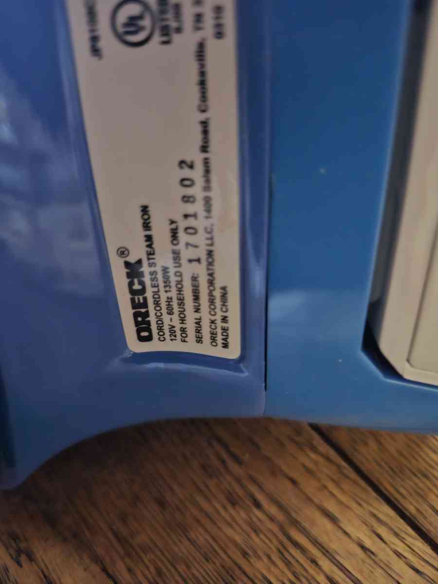 oreck steam iron cord cordless brand new