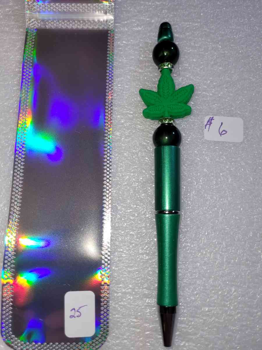 Hand beaded pens    Black ink