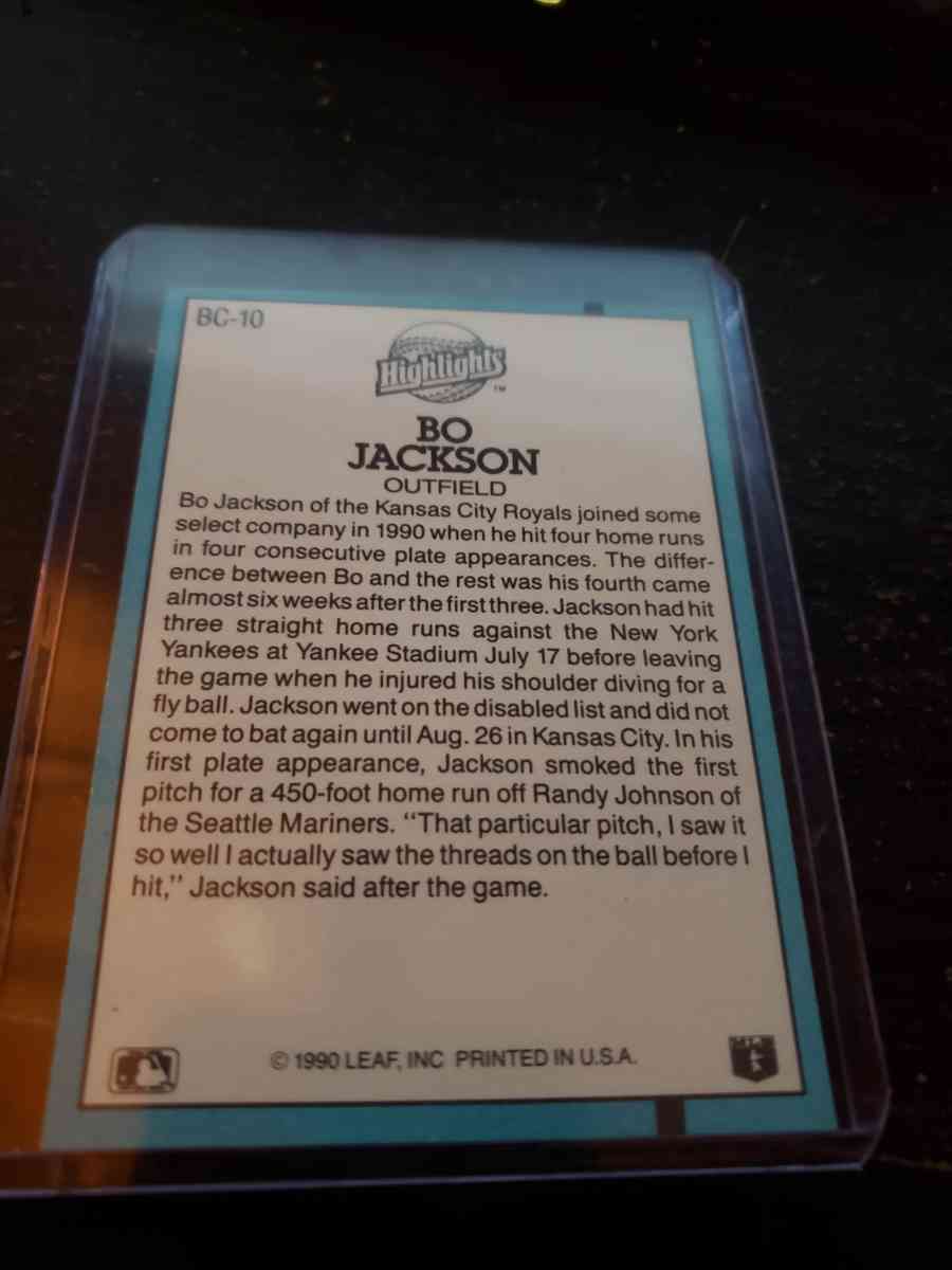 bo jackson error card - Corry, Pennsylvania - FleaMarketBay