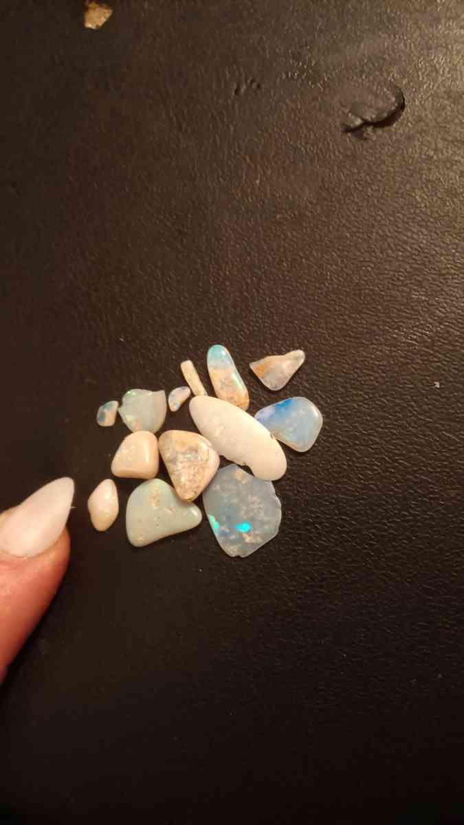 polished raw opals