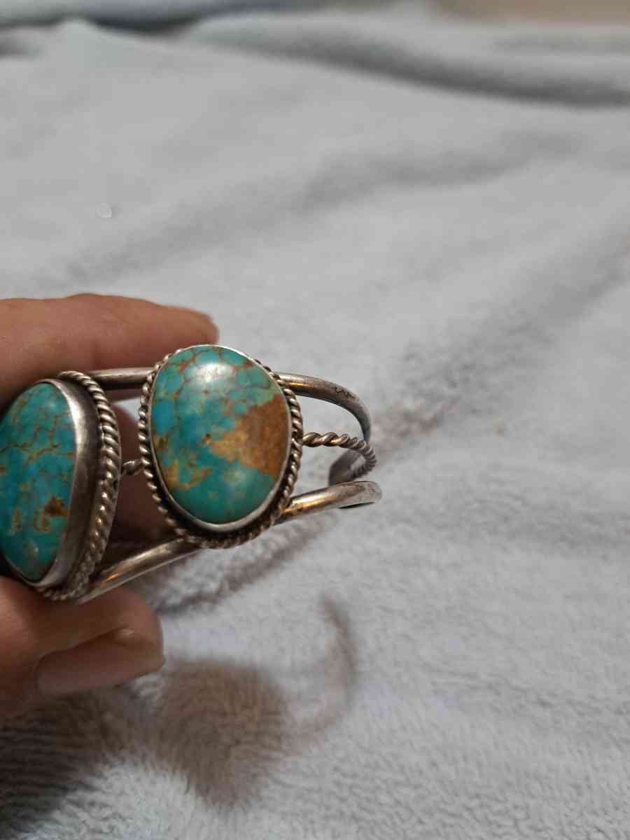 Northwest Native American turquoise bracelet silver