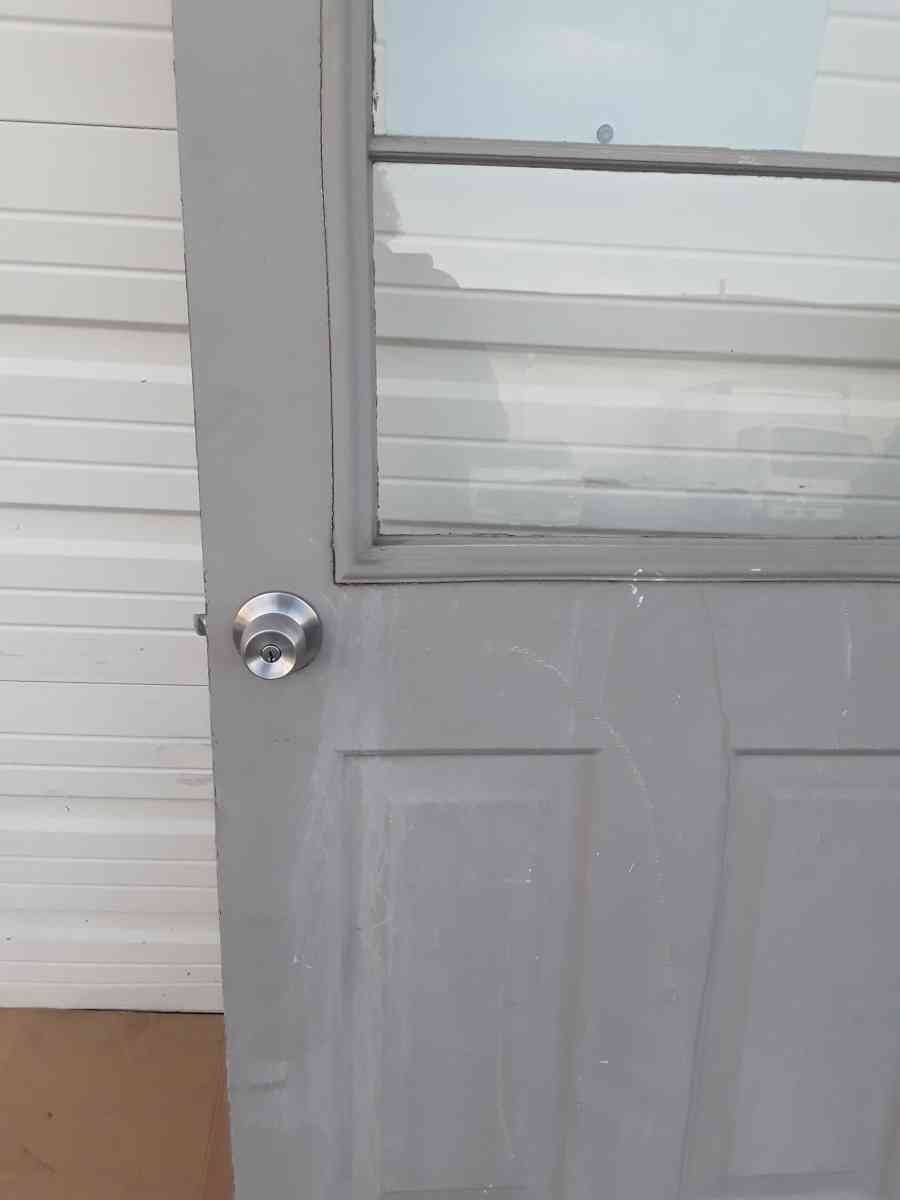 Nice Light Gray Entryway Steel Door with Glass 32 X 80 RH