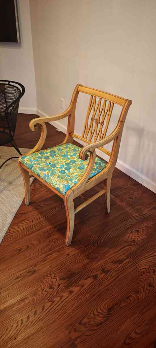 Antique Duncan Phyfe Natural Maple Wooden Armchair