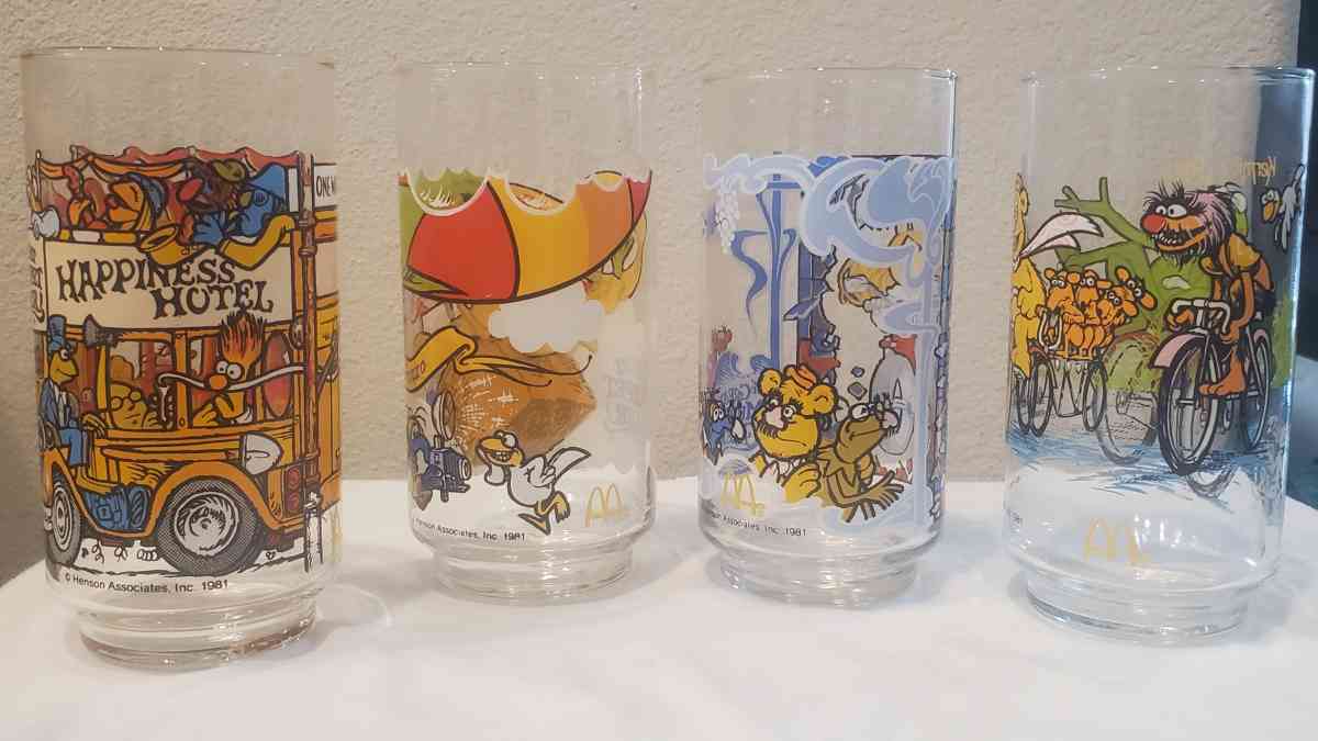 Vintage 1981 McDonalds Drinking Glasses The Muppets in The G - Fort Worth, Texas - FleaMarketBay