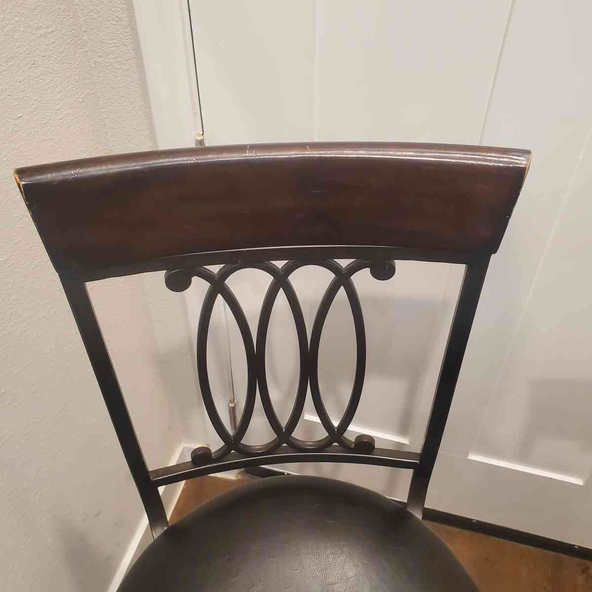 2 Wood Metal Used Black Bar Stools Chairs - Fort Worth, Texas - FleaMarketBay