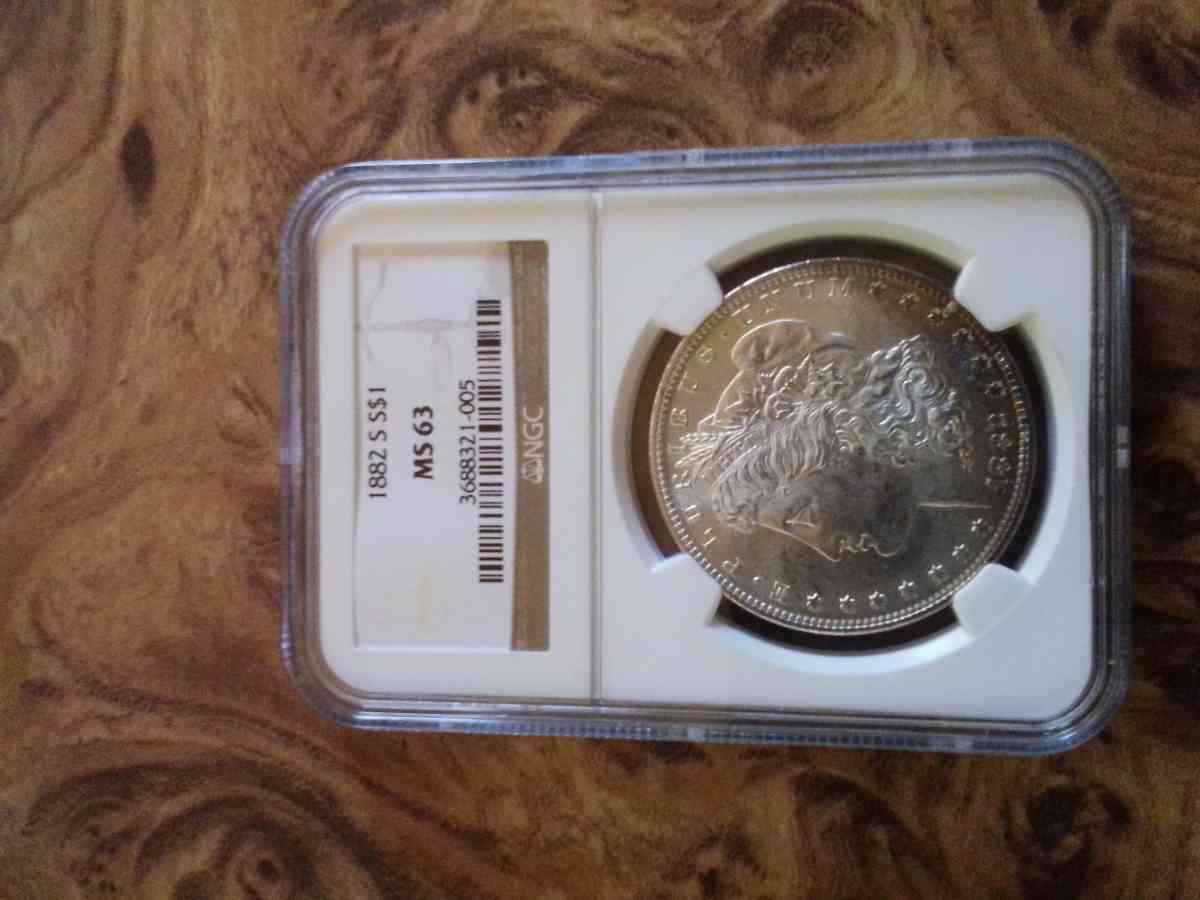 1878 S 1882 S Morgans Silver Dollars