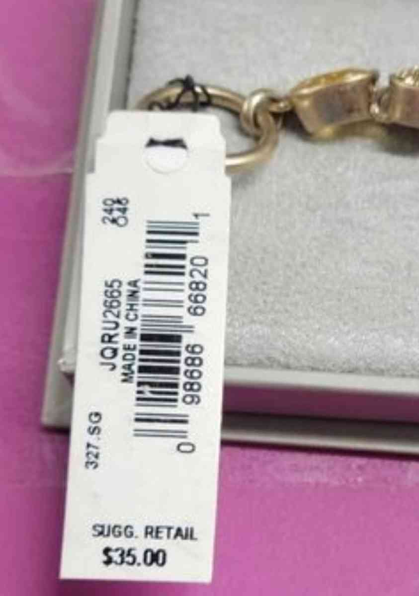 Kenneth Cole New York Gold Tone Amber Pave Stone Bracelet