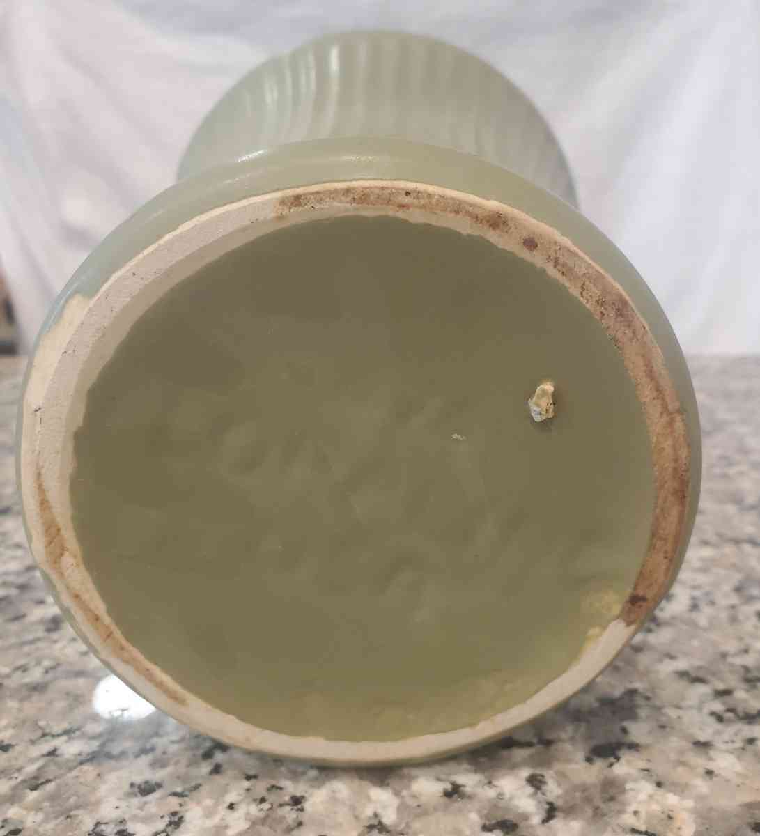 Vintage Green Floraline McCoy Footed Vase - Fort Worth, Texas - FleaMarketBay