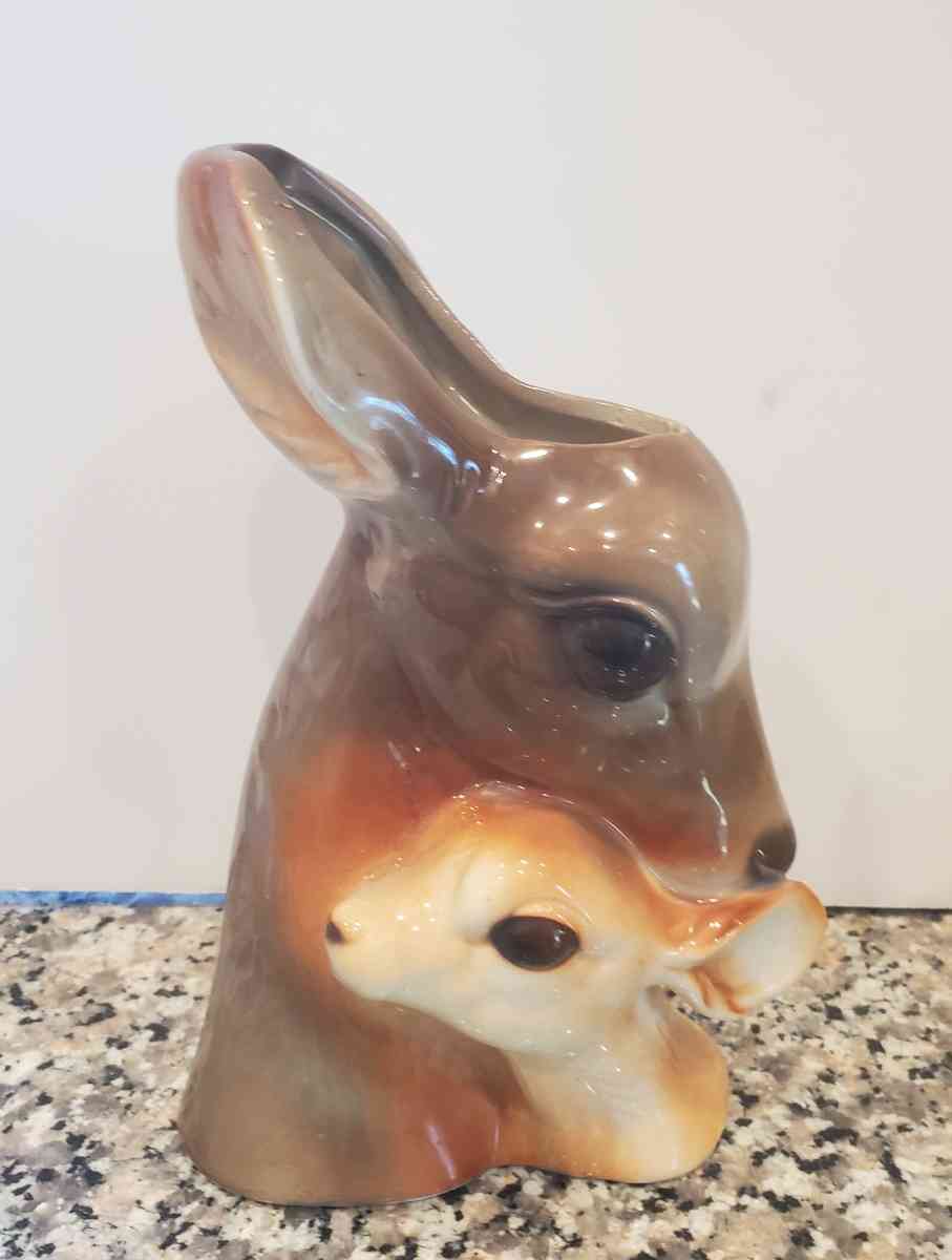 1950s Vintage Deer Bambi  Royal Copley Deer and Doe Planter - Fort Worth, Texas - FleaMarketBay