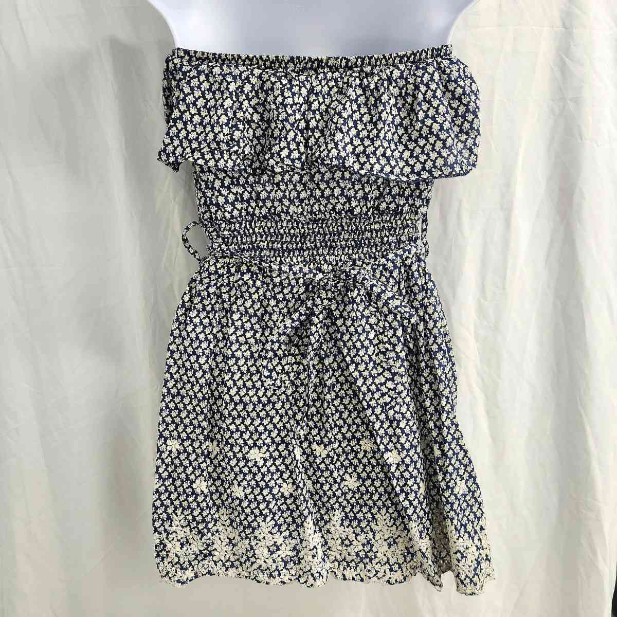 Poetry Off Shoulder Ruffled Bodice Embroidered Tunic Dress