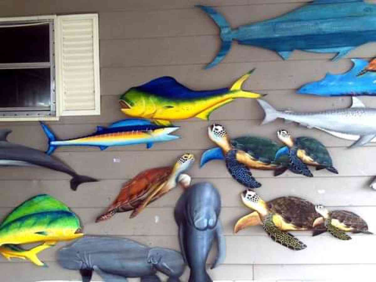 Painted fronds on display today