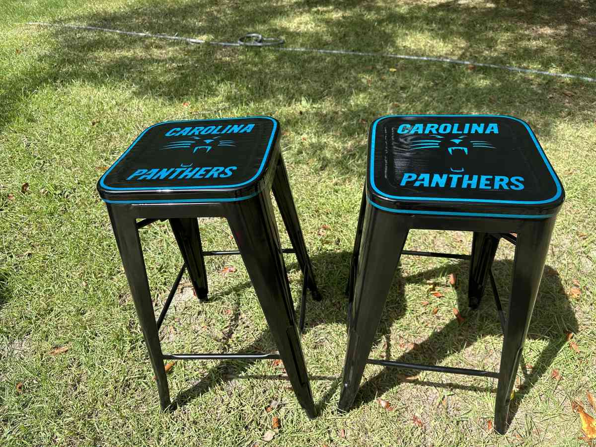 One of a kind Carolina Panthers Bar Stools