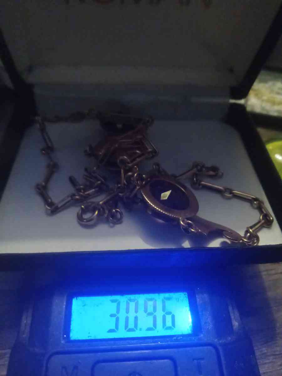 Vintage 12K Solid Rose Gold Egyptian Necklace  Pendant