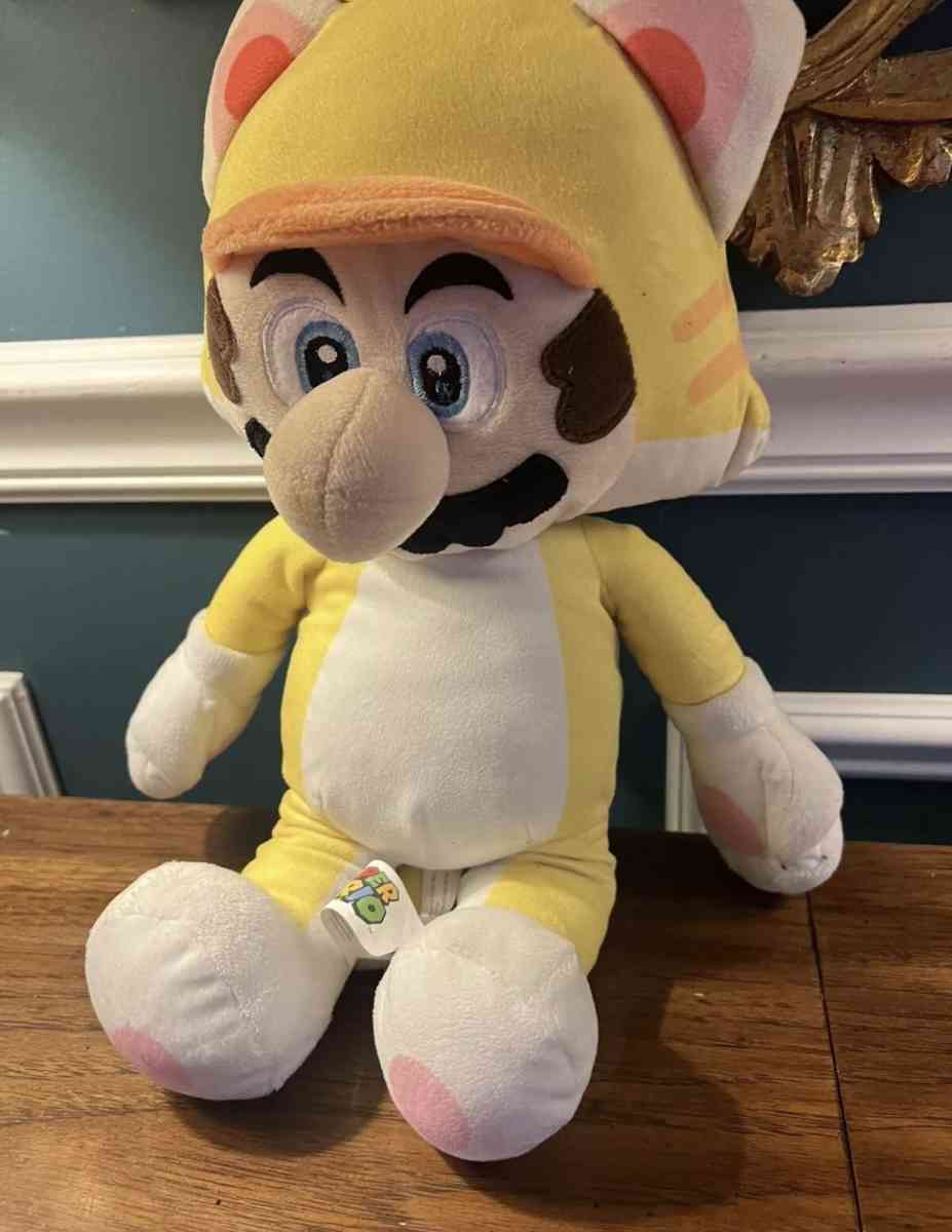 Super Mario Bros Cat Mario Yellow Suit Plush Toy Stuffed Ani