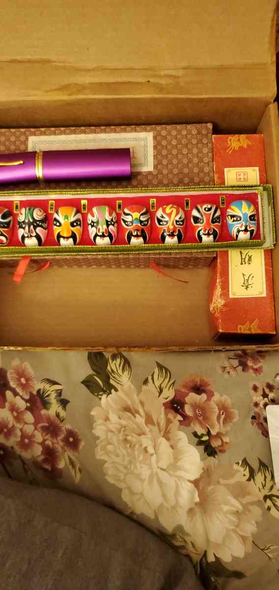 Vintage Chinese Hand Painted Miniature Opera Masks