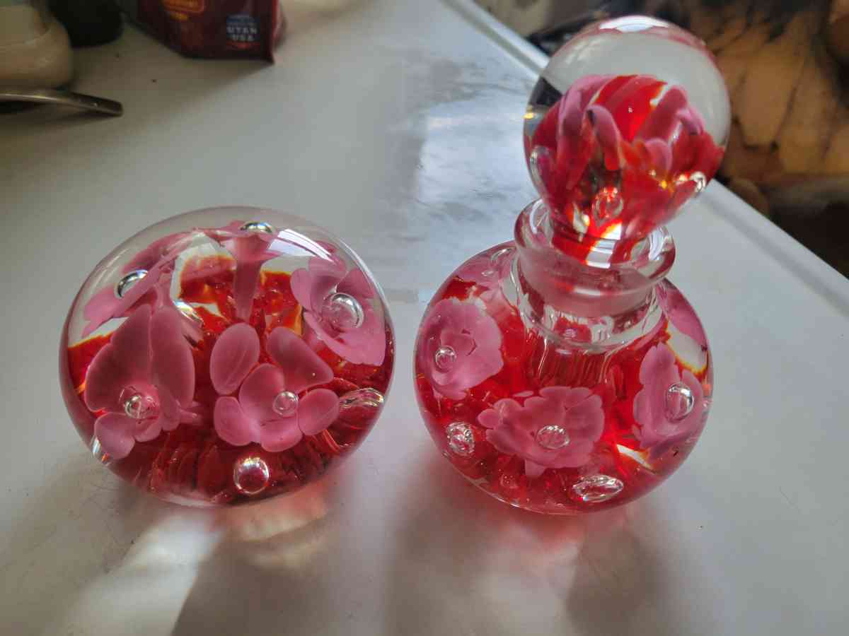 Vintage perfume bottle and paperweight