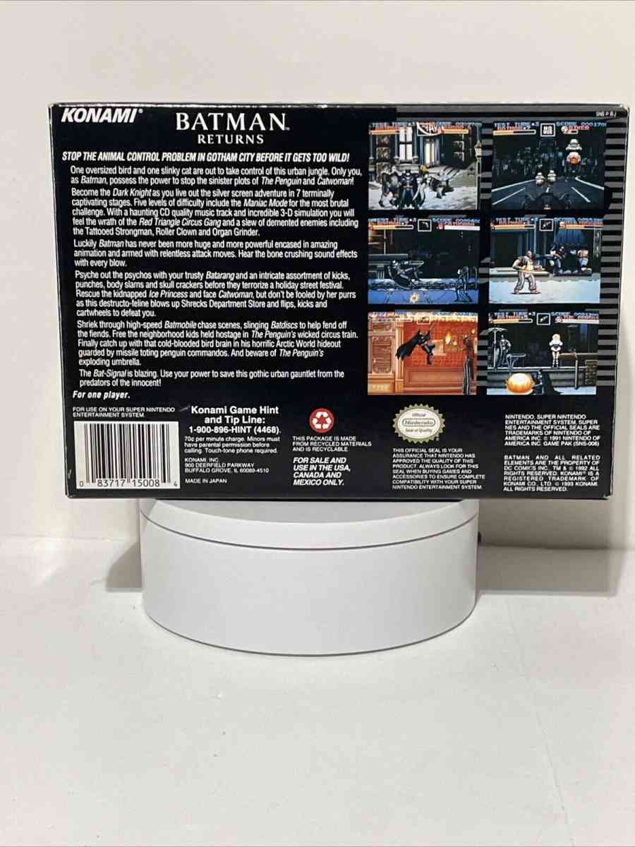 Batman Returns Snes Super Nintendo Complete In Box W Inserts - Alicia, Arkansas - FleaMarketBay